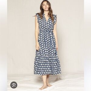 Outerknown Canyon Dress Blue and White Floral